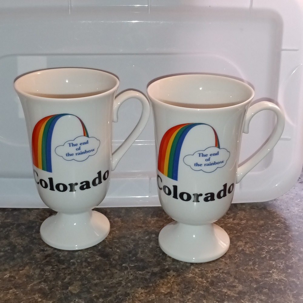 VINTAGE!! Papél Colorado "The end of the Rainbow" Drinking Mugs -VINTAGE!